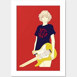 Guitar girl Posters and Art
